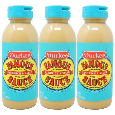 Durkee Famous Sauce 12 oz Sandwich & Salad Dressing Spread Original (3 Pack)