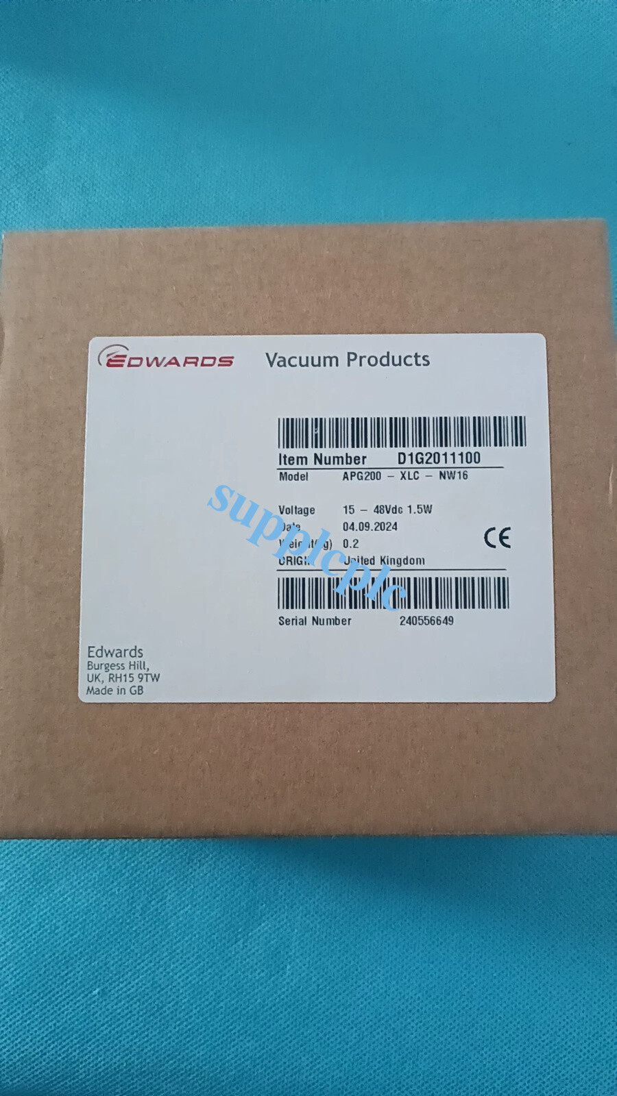 Edwards APG200-XLC NW16 Vacuum Gauge D1G2011100 Vacuum Sensor