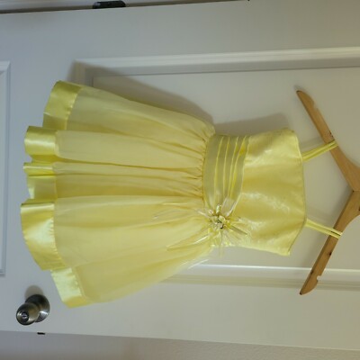 flower girl dresses for wedding, light yellow, knee length