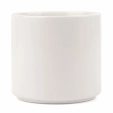 White Modern Cylinder Pot | Minimal Ceramic Pot for Succulents, Cacti and Flower
