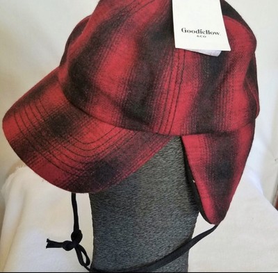 NEW WOOL HUNTER CAP HAT WITH FLAPS RED 