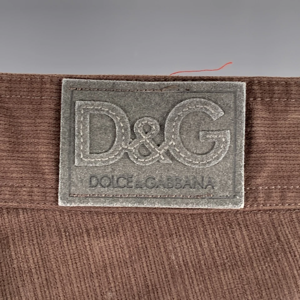 Pantalones informales convertibles D&G by DOLCE & GABBANA talla 32 marrón rojo pana cargo Foto 4 de 4