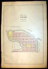 1898 Plat Map Village of Dayton or Champlin Township Hennepin County MN