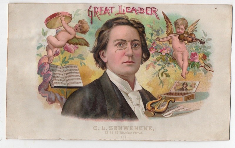  Beautiful 1890s Schwencke NY Sample Inner Cigar Label " Great Leader "