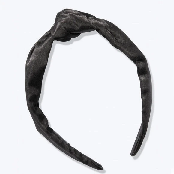 Diadema ROSA Victoria's Secret | Detalle superior anudado de tela satinada negra Foto 4 de 4