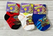 Teenage Mutant Ninja Turtles Boys Size 4-5.5 Safety Toe Socks 3 Pair