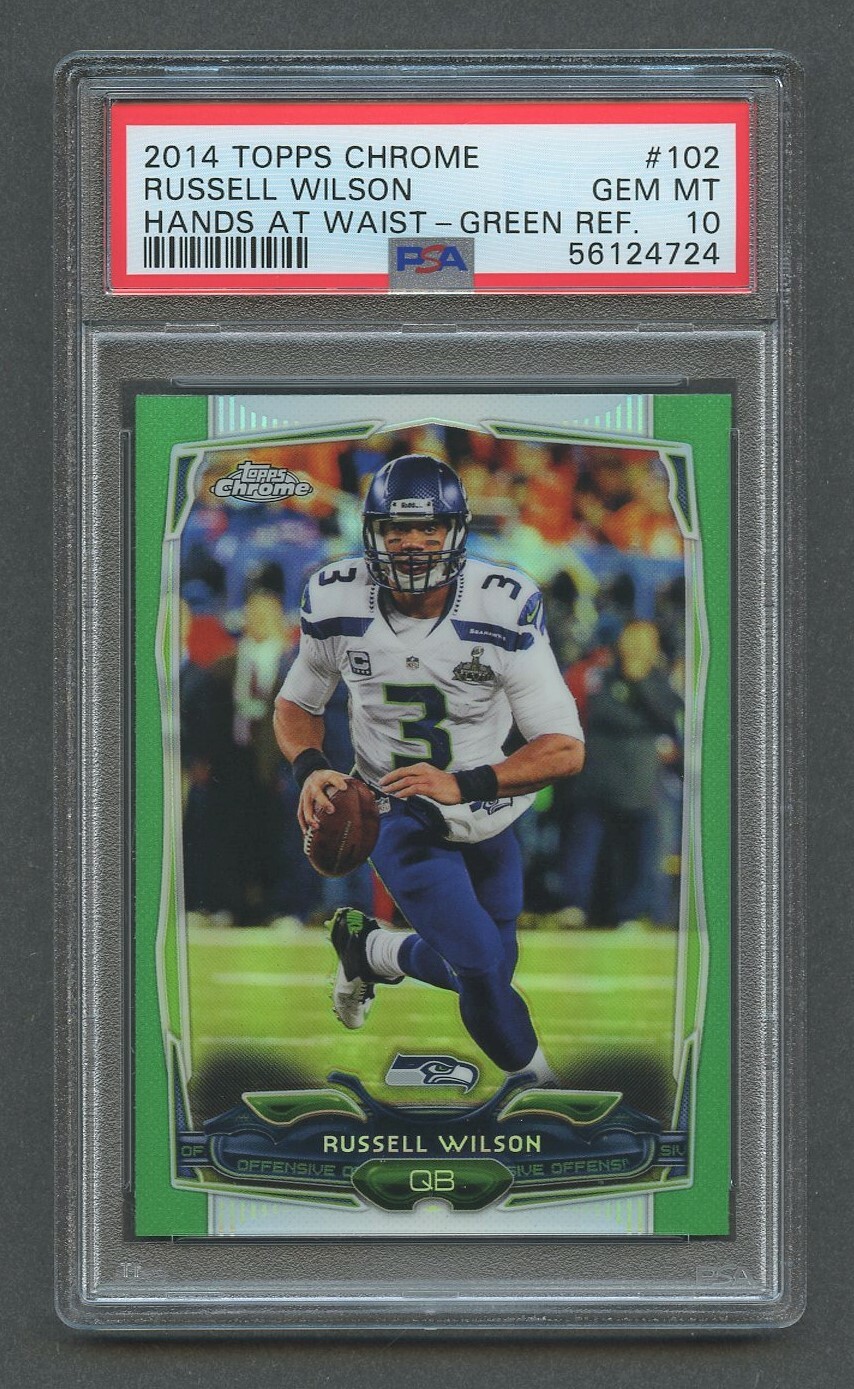 2014 Topps Chrome Green Refractor RUSSELL WILSON #102 PSA 10 GEM MT Seahawks
