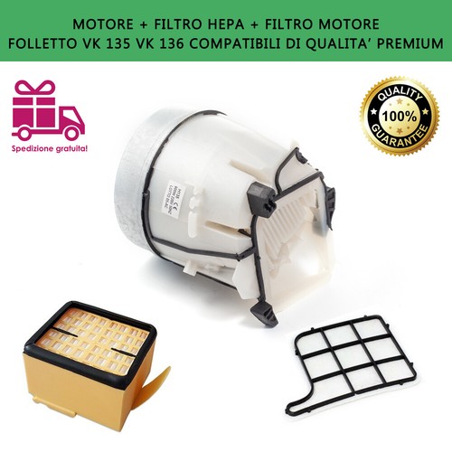 KIT MOTORE FOLLETTO VK 135 VK 136 + FILTRI HEPA + FILTRO VORWERK  COMPATIBILE | eBay