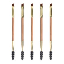 Duo Eyebrow and Eyelash Brush Set - Spoolie Angled Brow 5pcs, Yellow