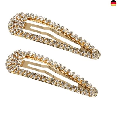 MARKE SLFYEE SLFYEE 2 Stück Snap Haarspangen Damen Haarnadeln Glitzer Haarklammern Gold Haar