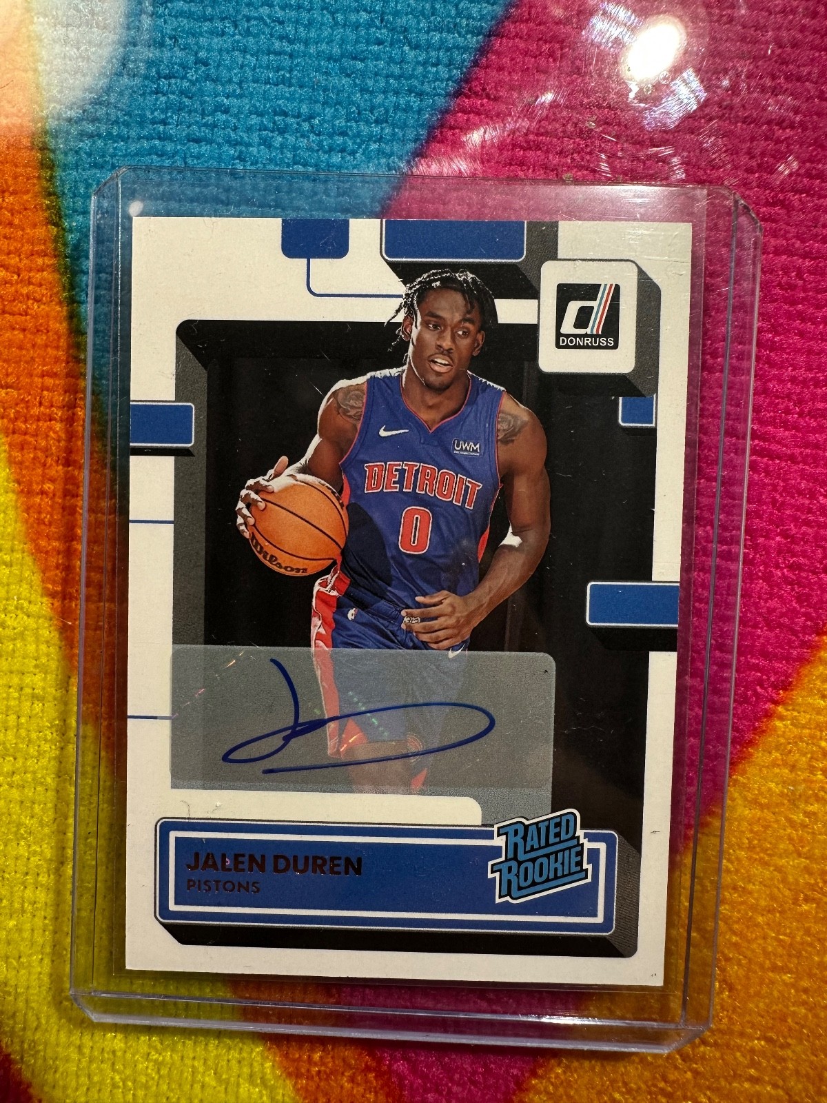 2022-23 Panini Donruss Jalen Duren RC Rated Rookie Auto Detroit Pistons #213