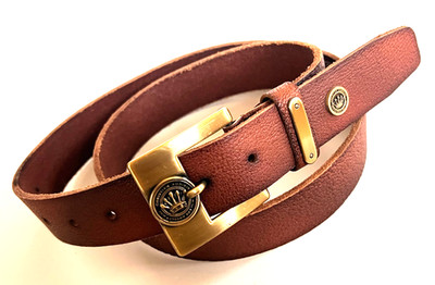 CHRISTIAN AUDIGIER Men's Basic Leather Belt, Brown Size M Brand New $125