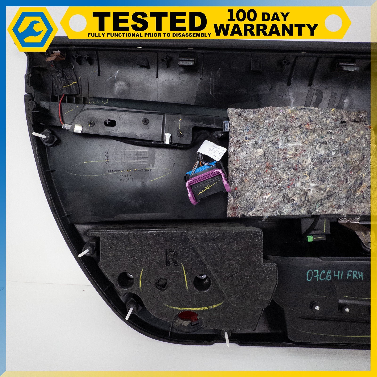 05-13 CHEVROLET CORVETTE C6 FRONT RIGHT SIDE INTERIOR DOOR PANEL BLACK OEM