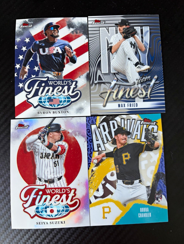 Topps Finest MLB 2026 World’s Finest/Team Finest/Arrivals 3-Card Lot