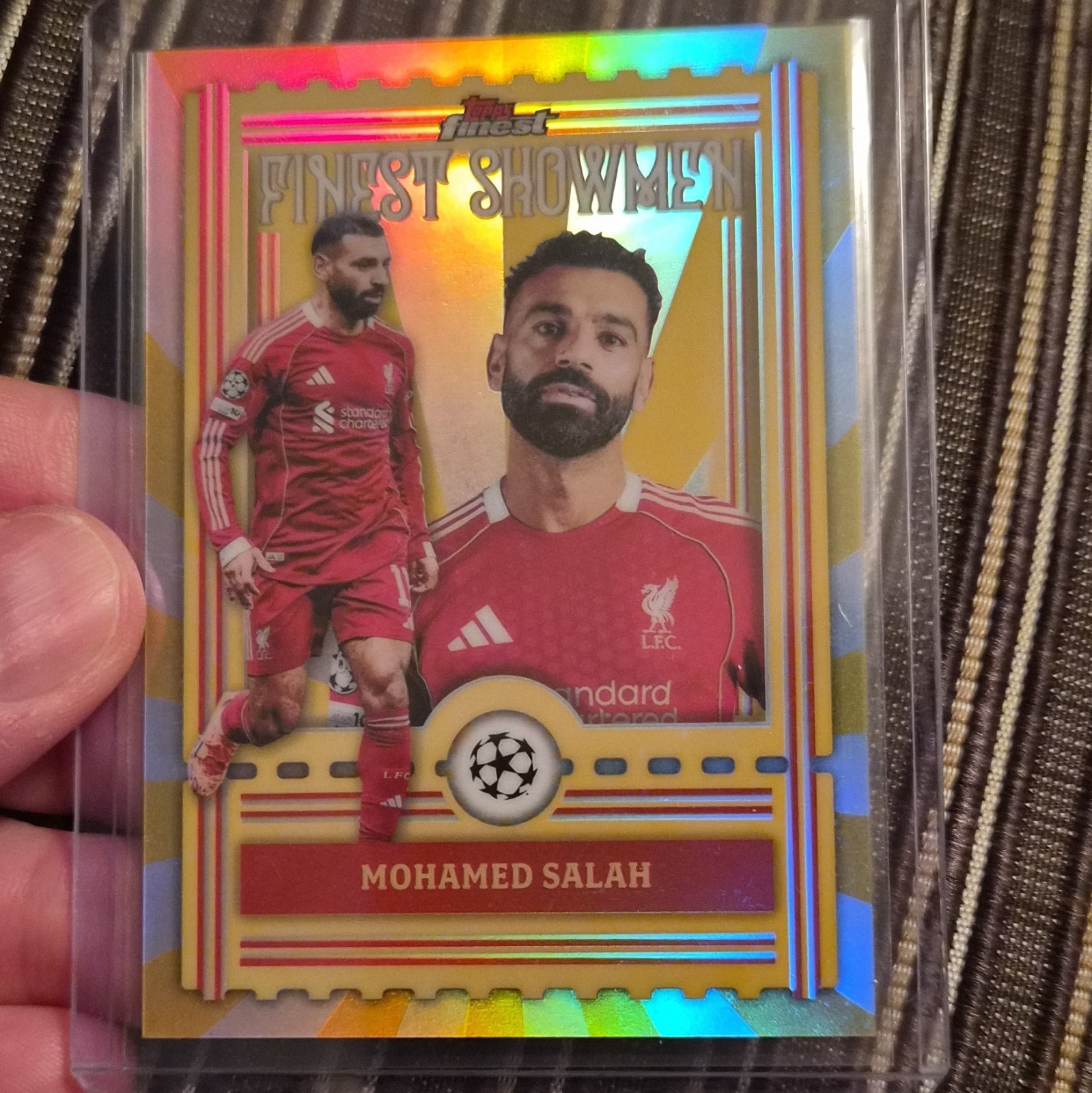 Topps Finest Finest Showmen Soccer UEFA CL 2024-25 6-Card Lot Saka Salah view 4