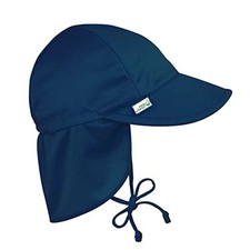 i play. by baby girls Breathable Flap Protection Sun Hat, Navy, 9-18 Months US