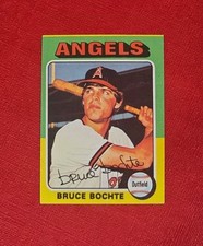 1975 Miscut Topps #392 Bruce Bochte Los Angeles Angels Rookie MLB Card NM-MT. rookie card picture