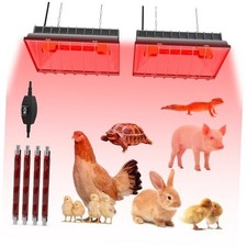 2 PACKS Chicken Coop Heater, Aluminum Brooder Heater Lamp for 30 Grey-2Pack