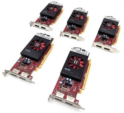 Lot of 5 HP AMD FirePro W2100 2GB DDR3 Dual DP Low Profile Video Card 762896-002