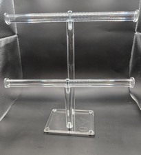 Mooca Jewelry Display 2-Tier Stand Clear Lucite Necklace, Bracelet, Watch