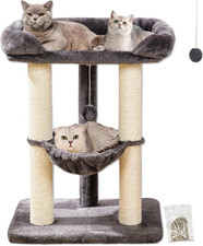 28" Cat Tree, Large Bed for Big Cats, Small Cat Tower with Soft Perch for Window