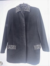 Vintage Gianni Versace Cashmere, Wool Blend Studded Jacket, Womens Size 44