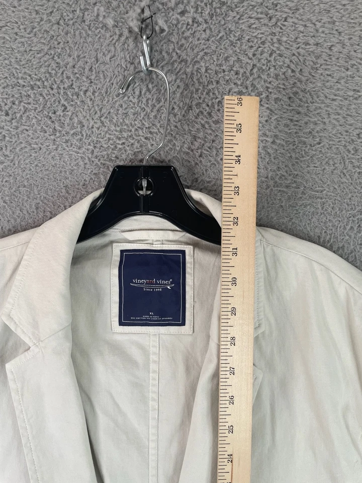 Blazer Vineyard Vines Para Hombre Extra Grande Mezcla de Lino Chaqueta Sin Estructura Bolsillos Foto 4 de 4