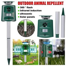 Repellent Pest Repeller PIR Ultrasonic Solar Power Animal Dog Cat Bird Outdoor