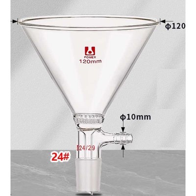 120ml(24/29) Transparent Glass Filter Funnel with Standard Joint Lab Glassware