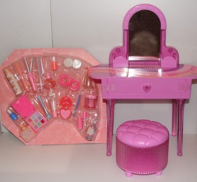 Glitter Girls Doll (14 Inches) Makeover Playset ~ Vanity, Seat, Accessories