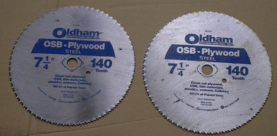 2 Oldham OSB-Plywood 7 1/4'' 140 Tooth Circular Saw Blades