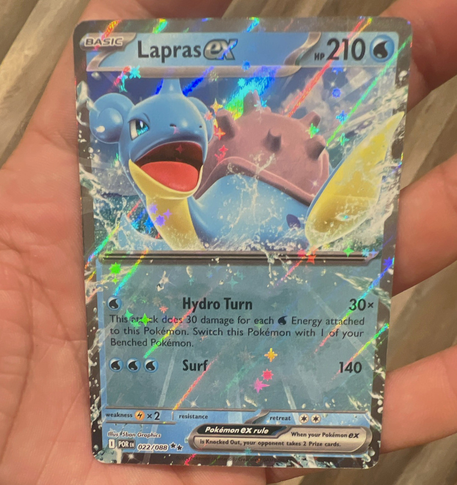 Lapras ex Pokémon TCG 022/088 Double Rare Holo 210 HP EN - MINT