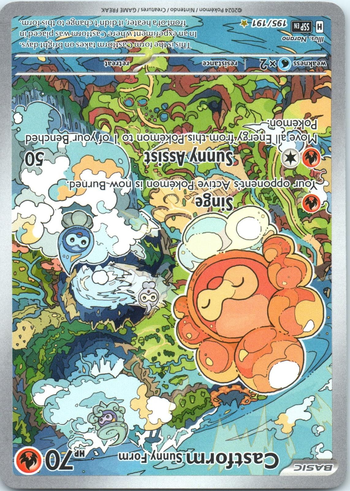 Castform Sunny Form 195/191 Illustration Rare Surging Sparks Pokemon Holo NM