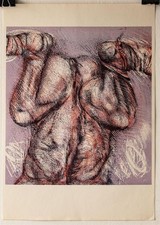 Dieter Appelt hombre desnudo en cuclillas abstracto posguerra impresión offset 1974