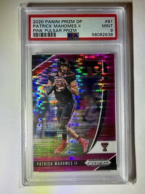 2020 Panini prizm draft picks Patrick Mahomes 81 pink pulsar PSA 9 Chiefs