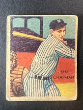 1934 1935 Diamond Stars Ben Chapman #38 creaed back paper loss