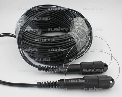 Outdoor DVI LC Fiber Optic Patch Cord Waterproof 4 cores 200M Armored TPU Cable 