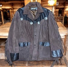 Schott Suede Fringe Jacket Brown Size 42