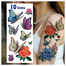 78 Styles Temporary Tattoos for Women Adults, Butterfly Tattoo Stickers Realisti
