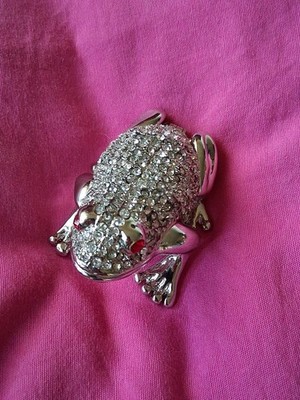 Silver-Colored Bejeweled Frog Trinket Holder-Cristiani Collezione