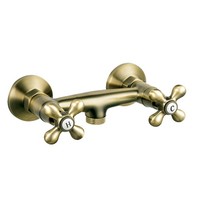 Duscharmatur Mischbatterie Dusche Wasserhahn Brause Zweigriff Armatur Bad Bronze