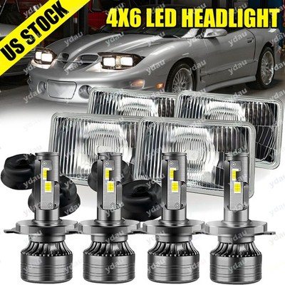 4PCS LED Headlights Hi/Lo Beam For Pontiac Firebird Trans Am 1998 2000-2002+