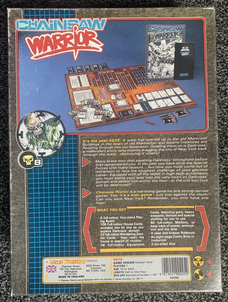 CHAINSAW WARRIOR Vintage Games Workshop Solo Board Game 1987 - Image 3 of 4