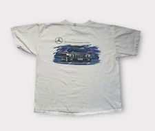 Vintage Mercedes Benz T-Shirt Mens XL White 90s Promo Car Brand Luxury E-Class