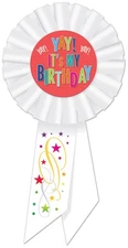 Yay! It's My Birthday Rosette of Size 3¼" x 6½" - Beistle