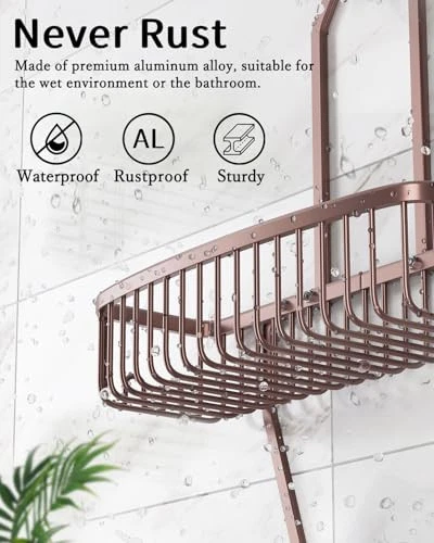 Shower Caddy Hanging Bathroom Organizer: Over Head Long Rack for Tall
