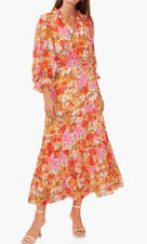 Vince Camuto Floral Maxi Dress Smock Waist Resort 2X
