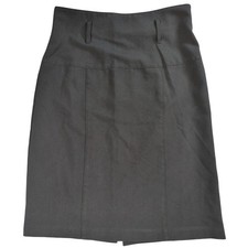 Wrapper Womens Dark Gray Polyester Rayon Pencil Skirt Size 7 Career Workwear