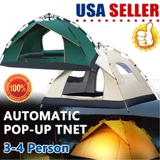 3-4 Person Automatic Camping Tent Hiking Instant Canopy Pop Up Tents Waterproof