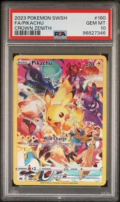 Gem ピカチュウ Pokémon 2023 Mint PSA #160 Art Full Pikachu Zenith Crown Shield & Sword Pokemon 2023 PSA10 ポケモンカードゲーム